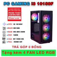 BỘ PC HNAM CORE I3 10105F / VGA 1030 2G / DDR4 8GB 3200 / SSD 120GB / PSU 350W